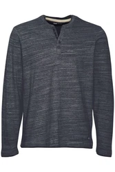 Blend Langarmshirt BLEND BHGrandad Dunkelblau/Grau/Dunkelgrau