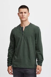 Blend Langarmshirt BLEND BHGrandad Dunkelgrün/Grün