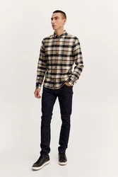 Blend Langarmhemd BHShirt Braun/Beige/Khaki/Rot