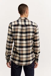 Blend Langarmhemd BHShirt Braun/Beige/Khaki/Rot