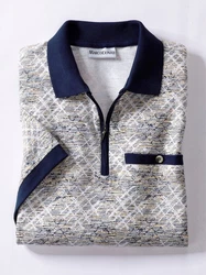 Witt Poloshirt Kurzarm MARCO DONATI Weiß/Blau/Hellblau