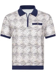 Witt Poloshirt Kurzarm MARCO DONATI Weiß/Blau/Hellblau