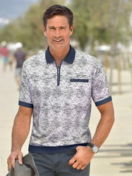 Witt Poloshirt Kurzarm MARCO DONATI Weiß/Blau/Hellblau