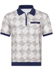 Witt Poloshirt Kurzarm MARCO DONATI Weiß/Blau/Hellblau