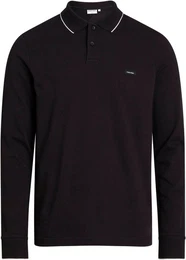 Poloshirt STRETCH PIQUE TIPPING LS POLO mit Markenlabel