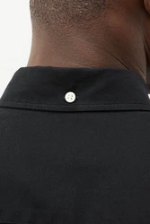 Next Kurzarmhemd Slim Fit Oxfordhemd Schwarz/Rot/Dunkelbraun