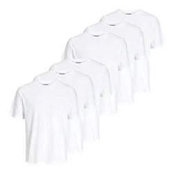Jack & Jones T-Shirt 6er Pack Under Tee Crew Neck Weiß/Dunkelblau/Creme