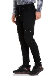 Cipo & Baxx Jogg Pants Jeans Jogger Schwarz/Orange/Khaki
