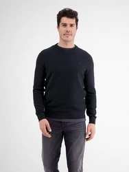 LERROS Rundhalspullover Crewneck Dunkelblau/Blau