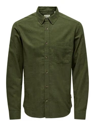 ONLY & SONS Langarmhemd Onsgudmund Slim 1-PKT Solid Shirt oliv