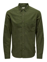 ONLY & SONS Langarmhemd Onsgudmund Slim 1-PKT Solid Shirt oliv