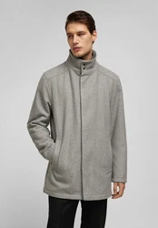 HECHTER PARIS Wolljacke mit Westeneinsatz Grau