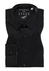 Eterna Langarmhemd Slim Fit Businesshemd Schwarz