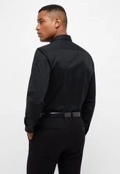 Eterna Langarmhemd Slim Fit Businesshemd Schwarz