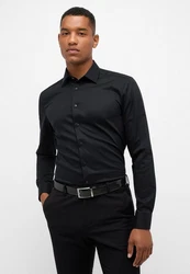 Eterna Langarmhemd Slim Fit Businesshemd Schwarz