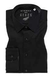 Eterna Langarmhemd Slim Fit Businesshemd Schwarz
