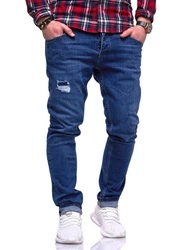 behype Slim-fit-Jeans Slim-Fit-Schnitt Blau/Dunkelblau