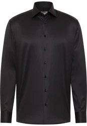Eterna Langarmhemd COMFORT FIT Schwarz/Grau/Dunkelgrau