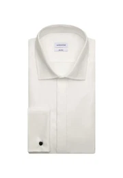 Smokinghemd Slim Slim Langarm Kentkragen Uni