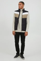 Blend Steppweste Kristian Beige/Weiß/Grau/Hellblau