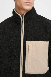 !Solid Fellimitatjacke SDFreddie Schwarz/Dunkelgrau