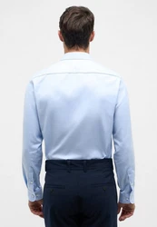 Eterna Langarmhemd SLIM FIT NON IRON Hellblau/Weiß/Blau