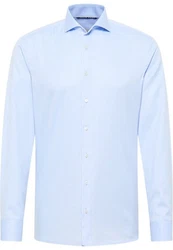 Eterna Langarmhemd SLIM FIT NON IRON Hellblau/Weiß/Blau