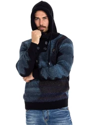 Cipo & Baxx Strickpullover Hellblau/Blau/Dunkelblau