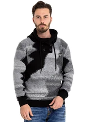 Cipo & Baxx Strickpullover Schwarz/Hellblau/Grau/Lila