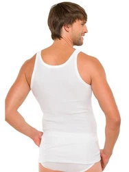 Schiesser Tanktop Herren Shirts (2-tlg) Weiß/Creme/Dunkelblau
