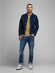 Jack & Jones Regular-fit Jeans TIM Straight Legs Flat Front TIM ORIGINAL (3464) Dunkelblau (3464)