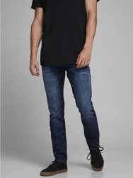 Jack & Jones Regular-fit Jeans TIM Straight Legs Flat Front TIM ORIGINAL (3464) dunkelblau