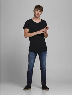 Jack & Jones Regular-fit Jeans TIM Straight Legs Flat Front TIM ORIGINAL (3464) Dunkelblau/Hellblau/Blau