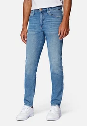 Regular-fit-Jeans Regular Fit Jeans Tapered Leg Denim Hose Stretch Pants CHRIS (1-tlg) 4169 in Blau