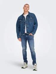 ONLY & SONS Slim-fit-Jeans Slim Fit Jeans Destroyed Denim Stretch Pants ONSLOOM (3967) Blau (3967)