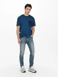ONLY & SONS Slim-fit-Jeans Slim Fit Jeans Destroyed Denim Stretch Pants ONSLOOM (3967) Blau (3967)