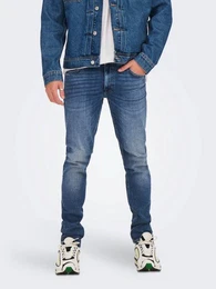 Slim-fit-Jeans Slim Fit Jeans Destroyed Denim Stretch Pants ONSLOOM (1-tlg) 3967 in Blau-2