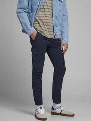 Jack & Jones Cargohose Paul Flake Dunkelblau/Blau
