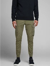 Cargohose Hose Cargo Jogger Pants PAUL FLAKE AKM 542 Twill Gummibund 3468 in Olive