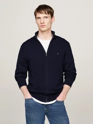 Tommy Hilfiger Cardigan PIMA ORG CTN CASHMERE ZIP THRU blau