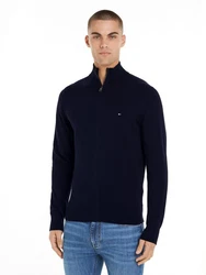Tommy Hilfiger Cardigan PIMA ORG CTN CASHMERE ZIP THRU blau