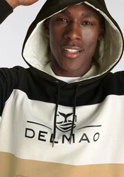 DELMAO Kapuzensweatshirt Gelb/Grau/Creme/Dunkelgrün/Beige/Schwarz