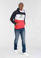 DELMAO Kapuzensweatshirt Rot/Gelb/Grau/Lila