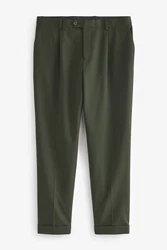 Next Anzughose Relaxed Fit Anzughose Dunkelgrün/Khaki