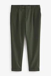 Next Anzughose Relaxed Fit Anzughose Dunkelgrün/Khaki