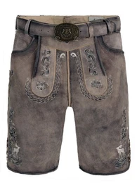 Trachtenlederhose Lederhose kurz Danilo hellbraun (2-tlg) inkl. Grtel