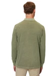 Marc O'Polo Poloshirt Langarm aus Bio-Baumwolle Khaki/Dunkelgrün/Grün