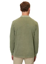 Marc O'Polo Poloshirt Langarm aus Bio-Baumwolle Khaki/Dunkelgrün/Grün