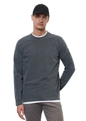 Marc O'Polo Langarmshirt Grau/Dunkelgrau/Hellgrau/Dunkelblau