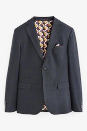 Baukastensakko Skinny Fit Sakko mit Karomuster (1-tlg)